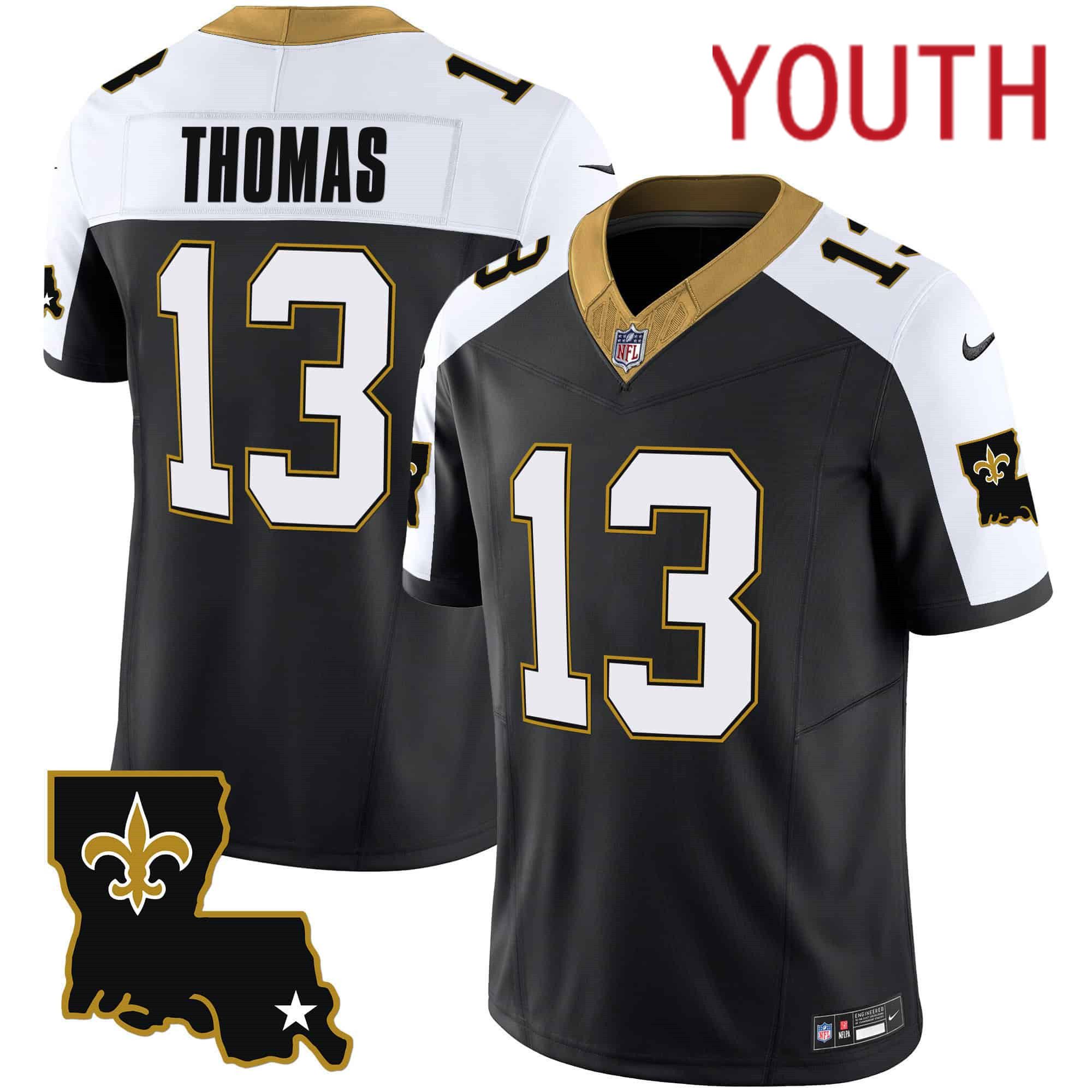 Youth New Orleans Saints #13 Thomas Black 2024 Nike 1987 Legacy Vapor Limited NFL Jersey